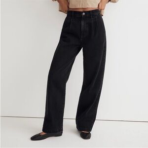 Madewell Harlow Black Wide Leg Denim